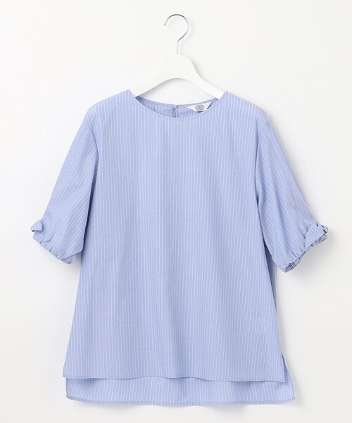 J.PRESS(ジェイプレス)の「【洗える】TYPEWRITER STRIPE リボン ブラウス(シャツ/ブラウス・レディース・ピンク系1/ブルー系1・T15/T13)」の5枚目の写真