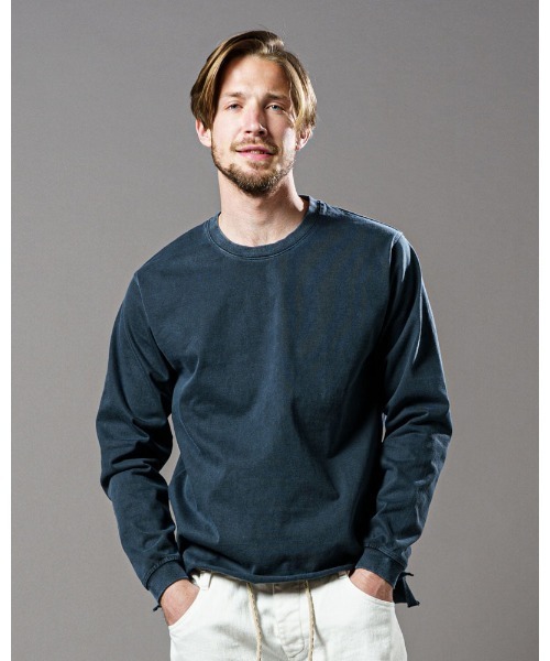wjk(ダヴルジェイケイ)の「garment-dye pull-over(Tシャツ/カットソー・メンズ・チャコールグレー/ネイビー/グレイッシュベージュ・SMALL/MEDIUM/LARGE/X-LARGE)」の3枚目の写真