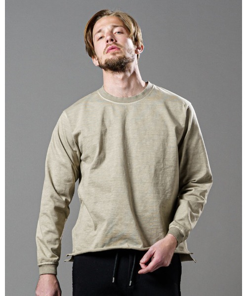 wjk(ダヴルジェイケイ)の「garment-dye pull-over(Tシャツ/カットソー・メンズ・チャコールグレー/ネイビー/グレイッシュベージュ・SMALL/MEDIUM/LARGE/X-LARGE)」の1枚目の写真