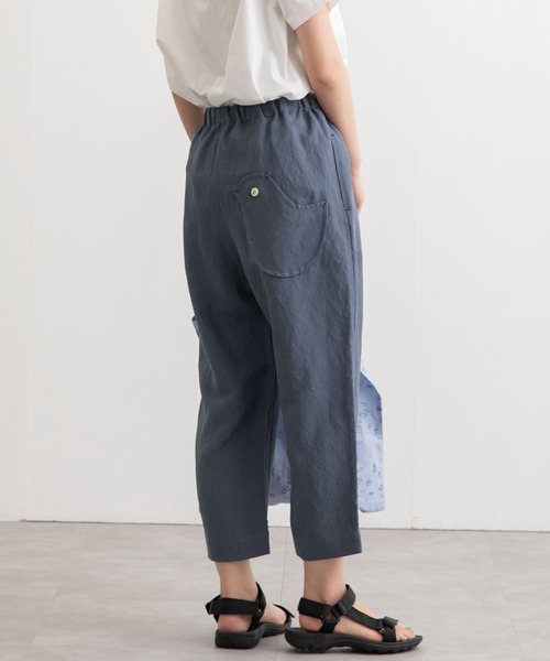 POU DOU DOU(プードゥドゥ)の「normes リネンレーヨン鳥ポケットクロップドパンツ(その他パンツ・レディース・ブラック/ネイビー/カーキ/ダークブルー・3)」の5枚目の写真