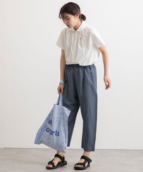 POU DOU DOU(プードゥドゥ)の「normes リネンレーヨン鳥ポケットクロップドパンツ(その他パンツ・レディース・ブラック/ネイビー/カーキ/ダークブルー・3)」の11枚目の写真