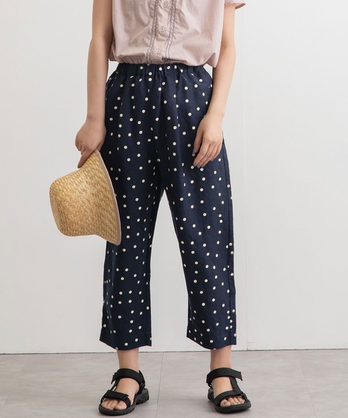 POU DOU DOU(プードゥドゥ)の「normes リネンレーヨン鳥ポケットクロップドパンツ(その他パンツ・レディース・ブラック/ネイビー/カーキ/ダークブルー・3)」の13枚目の写真