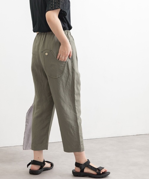 POU DOU DOU(プードゥドゥ)の「normes リネンレーヨン鳥ポケットクロップドパンツ(その他パンツ・レディース・ブラック/ネイビー/カーキ/ダークブルー・3)」の20枚目の写真