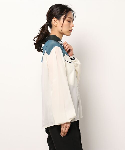 GOLDEN GOOSE（ゴールデングース）の「GOLDEN GOOSE Blouse in western mood（シャツ/ブラウス・レディース・ホワイト×ブルー・SMALL/X-SMALL/XX-SMALL）」の7枚目の写真