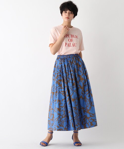 OPAQUE.CLIP（オペークドットクリップ）の「◆【C】ステンシルフラワー ボリュームフレアスカート（スカート・レディース・ブラック系/ダークブラウン系/パープル系2・38/36/40）」の14枚目の写真