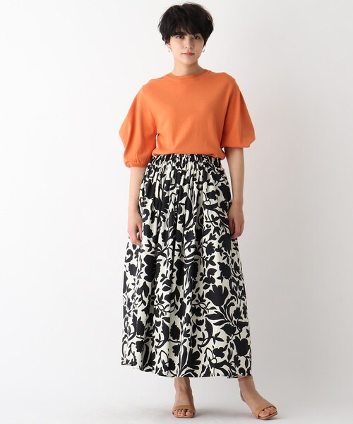 OPAQUE.CLIP（オペークドットクリップ）の「◆【C】ステンシルフラワー ボリュームフレアスカート（スカート・レディース・ブラック系/ダークブラウン系/パープル系2・38/36/40）」の18枚目の写真