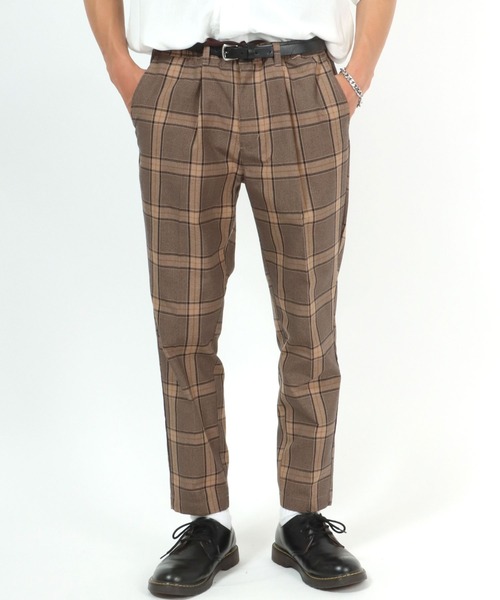 Salong hameu（サロン ハミュー）の「TRストレッチ テーパードアンクルパンツ メンズ レディース/センタープレス スラックス/無地・チェック柄（スラックス・メンズ・グレー系その他2/ブラウン系その他/ベージュ系その他/グレー系その他/ブラック系その他/ホワイト系その他/ブラック・XL/L/M）」の6枚目の写真