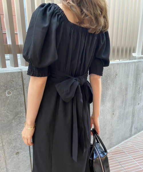 one after another NICE CLAUP(ワンアフターアナザーナイスクラップ)の「リネンスリットカラーロングワンピース(ワンピース・レディース・ブラック/イエロー/グリーン/アイボリー/ブラウン/ベージュ系その他・FREE)」の21枚目の写真