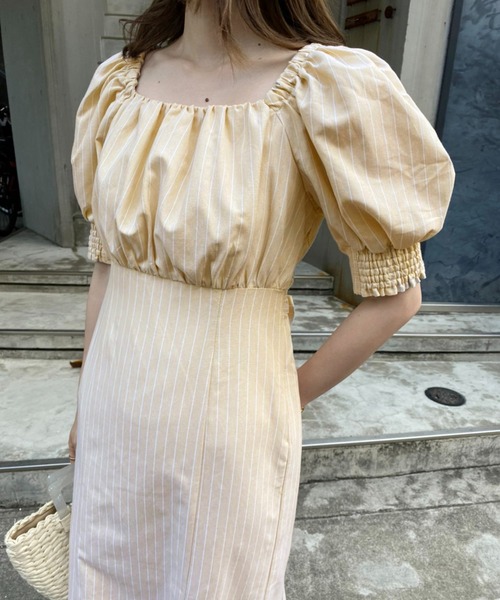 one after another NICE CLAUP(ワンアフターアナザーナイスクラップ)の「リネンスリットカラーロングワンピース(ワンピース・レディース・ブラック/イエロー/グリーン/アイボリー/ブラウン/ベージュ系その他・FREE)」の17枚目の写真