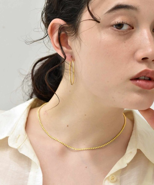 LHME(エルエイチエムイー)の「LHME カットボールチェーンネックレス/サージカルステンレス316L(金属アレルギー対応)(ネックレス・レディース・シルバー/ゴールド・40cm)」の6枚目の写真