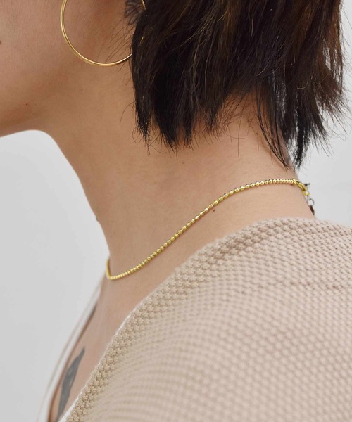 LHME(エルエイチエムイー)の「LHME カットボールチェーンネックレス/サージカルステンレス316L(金属アレルギー対応)(ネックレス・レディース・シルバー/ゴールド・40cm)」の7枚目の写真