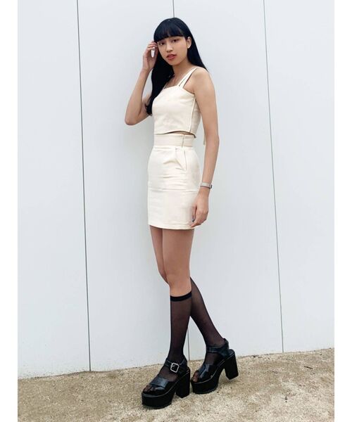 EMODA（エモダ）の「ハイウエストポケットスカート（スカート・レディース・アイボリー/ブルー/ブラック/ベージュ・SMALL/MEDIUM）」の10枚目の写真