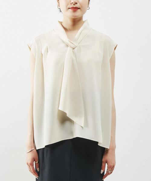 Liesse（リエス）の「ボウタイブラウス（シャツ/ブラウス・レディース・ピンク/アイボリー/ブラック・FREE）」の4枚目の写真