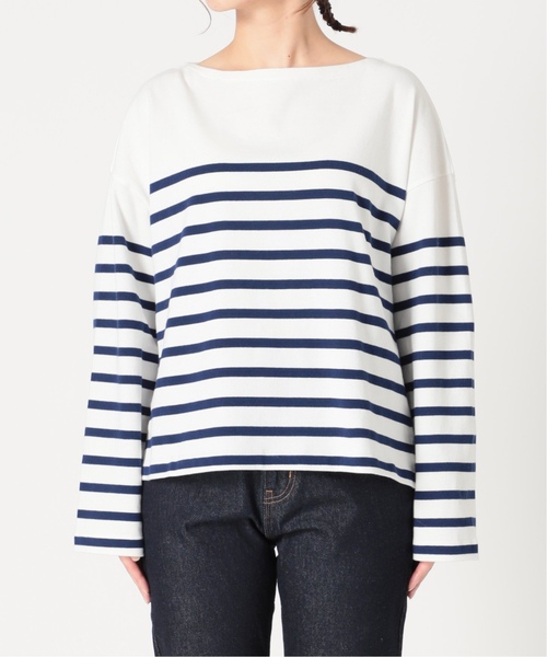 SLOBE IENA(スローブイエナ)の「《追加》ベーシックパネルボーダープルオーバー(Tシャツ/カットソー・レディース・ホワイト/ブルー系その他・FREE)」の9枚目の写真