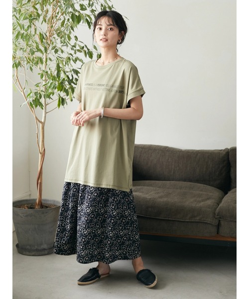 CRAFT STANDARD BOUTIQUE(クラフトスタンダードブティック)の「フラワープリントタックスカート *(スカート・レディース・ブラック/オフホワイト・FREE)」の15枚目の写真