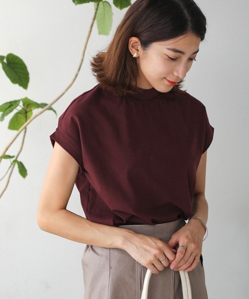 Bou Jeloud(ブージュルード)の「モックネックトップス(Tシャツ/カットソー・レディース・ネイビー/グリーン/ボルドー/キャメル・FREE)」の9枚目の写真