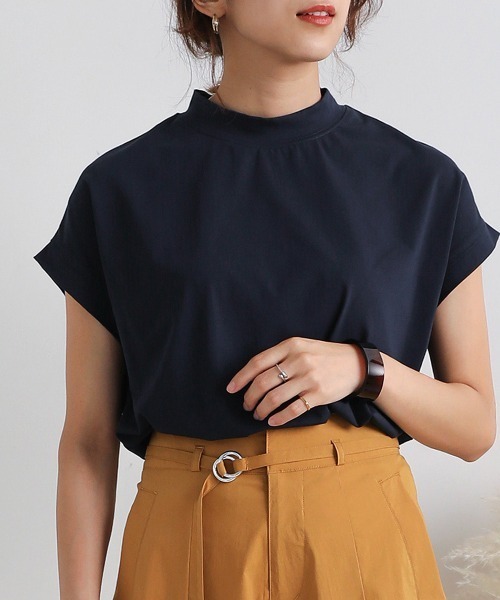 Bou Jeloud(ブージュルード)の「モックネックトップス(Tシャツ/カットソー・レディース・ネイビー/グリーン/ボルドー/キャメル・FREE)」の12枚目の写真