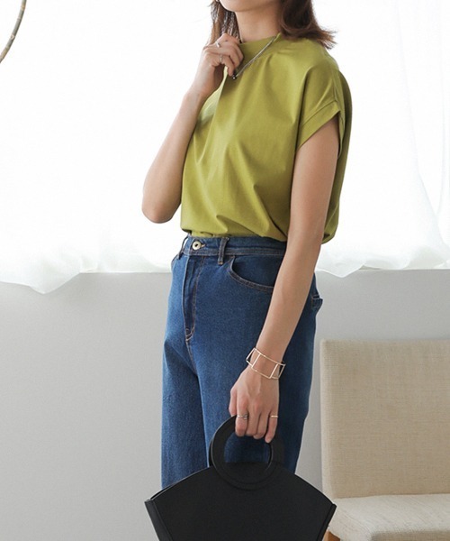 Bou Jeloud(ブージュルード)の「モックネックトップス(Tシャツ/カットソー・レディース・ネイビー/グリーン/ボルドー/キャメル・FREE)」の15枚目の写真