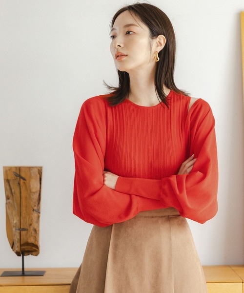 Andemiu(アンデミュウ)の「ボレロニットアンサンブル352488(ニット/セーター・レディース・ブラック/パープル/レッド・FREE)」の3枚目の写真