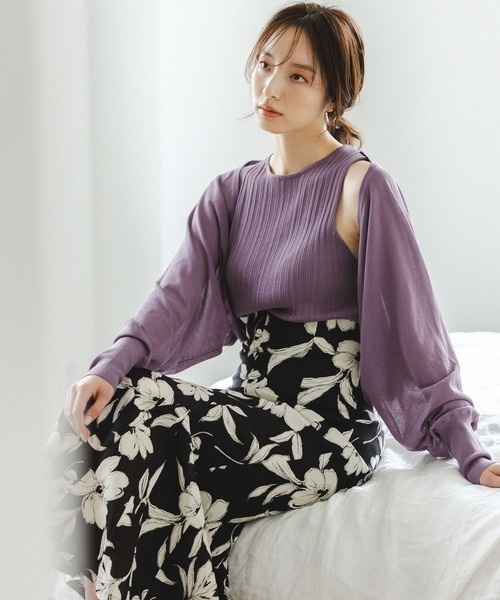 Andemiu(アンデミュウ)の「ボレロニットアンサンブル352488(ニット/セーター・レディース・ブラック/パープル/レッド・FREE)」の18枚目の写真