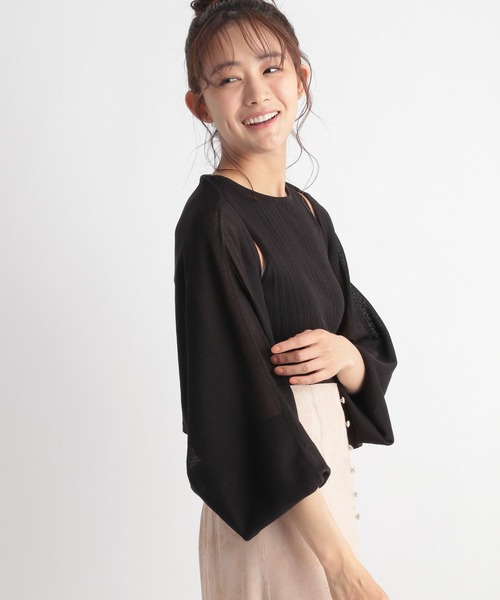 Andemiu(アンデミュウ)の「ボレロニットアンサンブル352488(ニット/セーター・レディース・ブラック/パープル/レッド・FREE)」の16枚目の写真