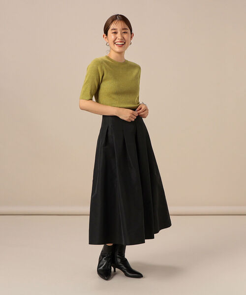 NOLLEY’S Sophi（ノーリーズソフィ）の「ランダムタックタフタスカート（スカート・レディース・ブラック/ミント/ダークブラウン/サーモンピンク・38/36/34）」の6枚目の写真