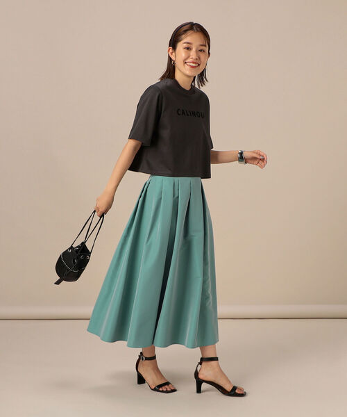 NOLLEY’S Sophi（ノーリーズソフィ）の「ランダムタックタフタスカート（スカート・レディース・ブラック/ミント/ダークブラウン/サーモンピンク・38/36/34）」の11枚目の写真