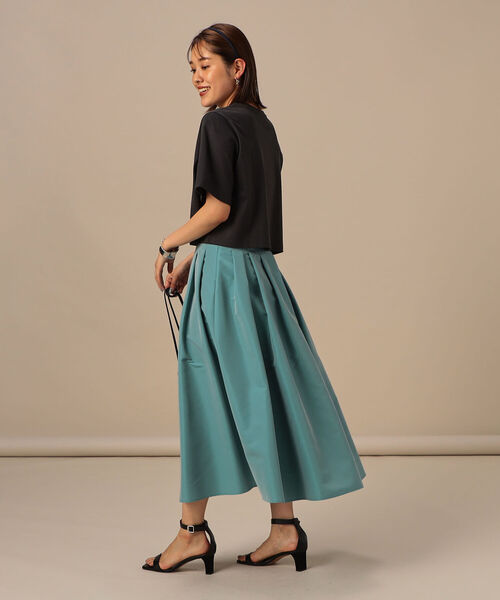 NOLLEY’S Sophi（ノーリーズソフィ）の「ランダムタックタフタスカート（スカート・レディース・ブラック/ミント/ダークブラウン/サーモンピンク・38/36/34）」の12枚目の写真