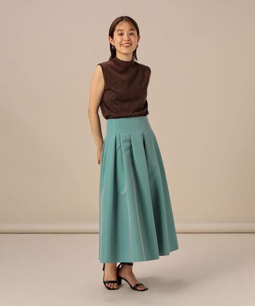 NOLLEY’S Sophi（ノーリーズソフィ）の「ランダムタックタフタスカート（スカート・レディース・ブラック/ミント/ダークブラウン/サーモンピンク・38/36/34）」の14枚目の写真