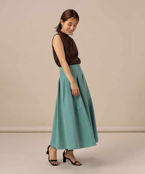 NOLLEY’S Sophi（ノーリーズソフィ）の「ランダムタックタフタスカート（スカート・レディース・ブラック/ミント/ダークブラウン/サーモンピンク・38/36/34）」の15枚目の写真