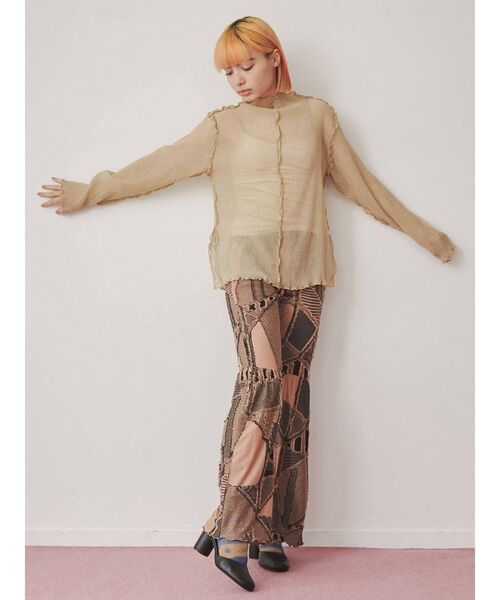 merry jenny（メリージェニー）の「シアーメロウルーズチュニック（Tシャツ/カットソー・レディース・オフホワイト/グリーン・FREE）」の14枚目の写真