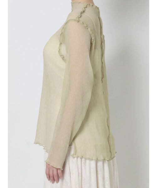 merry jenny（メリージェニー）の「シアーメロウルーズチュニック（Tシャツ/カットソー・レディース・オフホワイト/グリーン・FREE）」の6枚目の写真