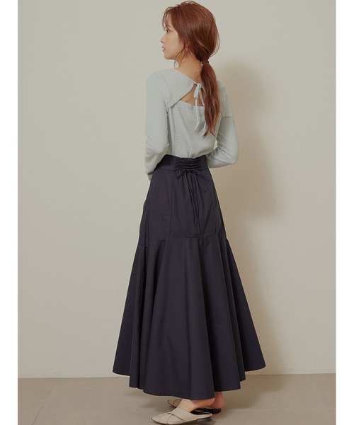 Stylevoice for xxx（スタイルヴォイスフォー）の「ハイウエストフレアマーメイドスカート（スカート・レディース・ライトベージュ/ダークネイビー・MEDIUM/SMALL）」の19枚目の写真