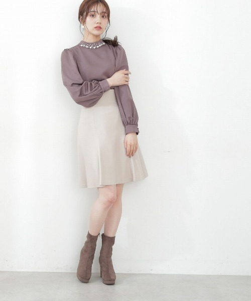 PROPORTION BODY DRESSING(プロポーションボディドレッシング)の「【美人百花11月号タイアップ 休井美郷さん着用商品】サーキュラーミニスカート / 1212220001(スカート・レディース・ベージュ/ボルドー/グリーン/ブラック・MEDIUM/SMALL/X-SMALL)」の5枚目の写真