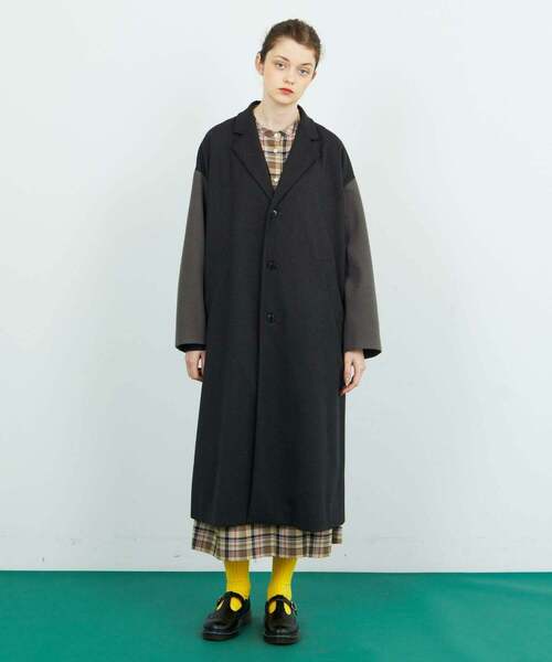 FRAPBOIS（フラボア）の「スリーブチェスター コート（チェスターコート・レディース・ブラック/グレー・2/1）」の13枚目の写真