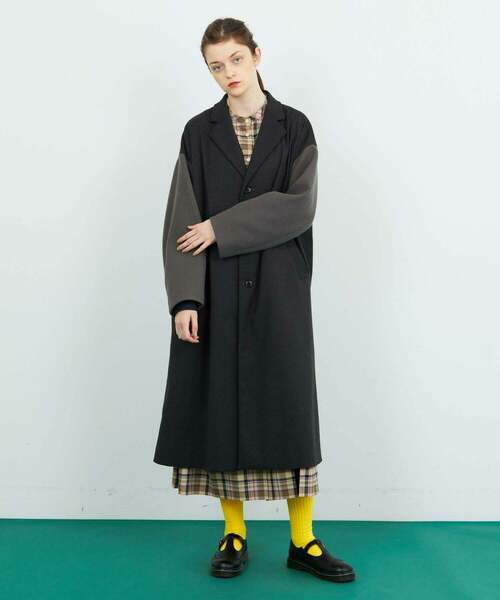 FRAPBOIS（フラボア）の「スリーブチェスター コート（チェスターコート・レディース・ブラック/グレー・2/1）」の14枚目の写真