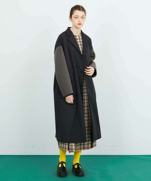 FRAPBOIS（フラボア）の「スリーブチェスター コート（チェスターコート・レディース・ブラック/グレー・2/1）」の19枚目の写真