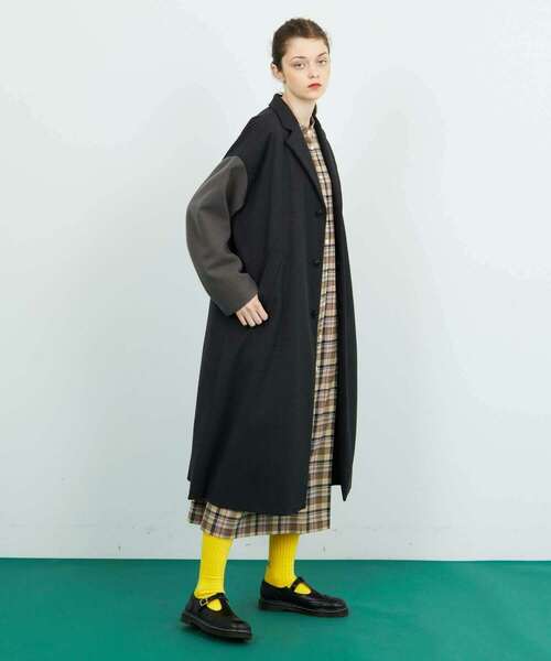 FRAPBOIS（フラボア）の「スリーブチェスター コート（チェスターコート・レディース・ブラック/グレー・2/1）」の22枚目の写真