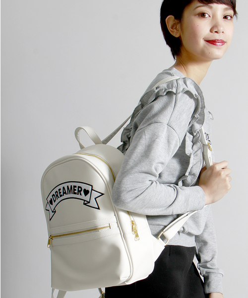 WEGO（ウィゴー）の「WEGO/DREAMERリュック（バックパック/リュック・レディース・ホワイト/ブラック/パープル/イエロー/ピンク・FREE）」の2枚目の写真