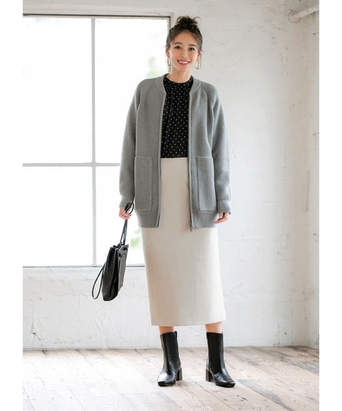 STYLE DELI(スタイルデリ)の「厚地ポンチ80cm丈ペンシルスカート(スカート・レディース・ブラック/ホワイト系/ブラウン系・SMALL/MEDIUM/X-SMALL)」の16枚目の写真