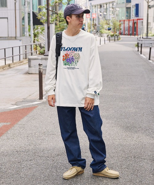 MONO-MART(モノマート)の「【FLOOWM】フラワーロゴ刺繍 ビッグシルエット長袖Tシャツ(Tシャツ/カットソー・メンズ・ブラック/ブルー/ホワイト/オートミール・M/L)」の17枚目の写真