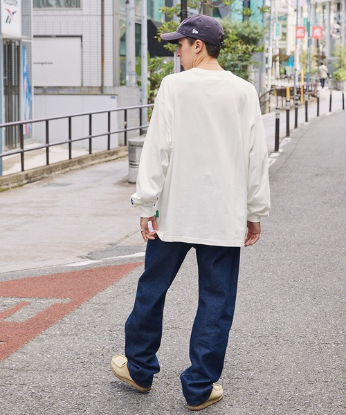 MONO-MART(モノマート)の「【FLOOWM】フラワーロゴ刺繍 ビッグシルエット長袖Tシャツ(Tシャツ/カットソー・メンズ・ブラック/ブルー/ホワイト/オートミール・M/L)」の18枚目の写真