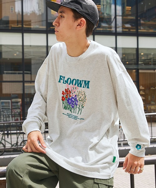 セール】【FLOOWM】フラワーロゴ刺繍 ビッグシルエット長袖T