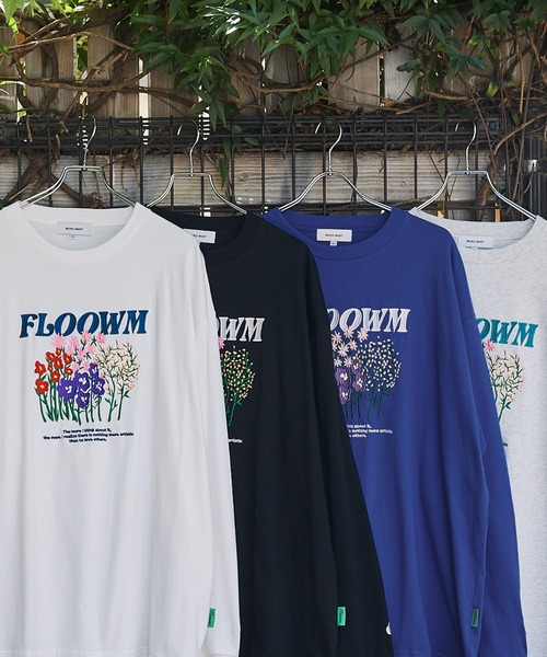 MONO-MART(モノマート)の「【FLOOWM】フラワーロゴ刺繍 ビッグシルエット長袖Tシャツ(Tシャツ/カットソー・メンズ・ブラック/ブルー/ホワイト/オートミール・M/L)」の11枚目の写真