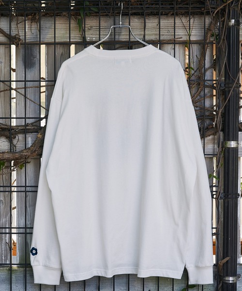 MONO-MART(モノマート)の「【FLOOWM】フラワーロゴ刺繍 ビッグシルエット長袖Tシャツ(Tシャツ/カットソー・メンズ・ブラック/ブルー/ホワイト/オートミール・M/L)」の13枚目の写真