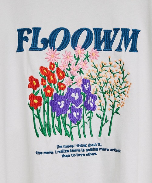 MONO-MART(モノマート)の「【FLOOWM】フラワーロゴ刺繍 ビッグシルエット長袖Tシャツ(Tシャツ/カットソー・メンズ・ブラック/ブルー/ホワイト/オートミール・M/L)」の8枚目の写真