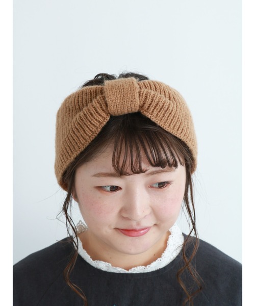 Samansa Mos2（サマンサ モスモス）の「ニットリボンヘアバンド（ネックレス・レディース・ベージュ/キャメル・ﾌﾘ-）」の2枚目の写真