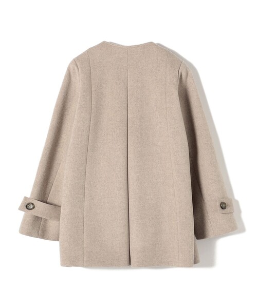 SHIPS(シップス)の「*SUPER140ノーカラーAラインPコート◇(ピーコート・レディース・ベージュ/ネイビー・SMALL/MEDIUM)」の14枚目の写真