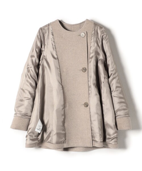 SHIPS(シップス)の「*SUPER140ノーカラーAラインPコート◇(ピーコート・レディース・ベージュ/ネイビー・SMALL/MEDIUM)」の20枚目の写真