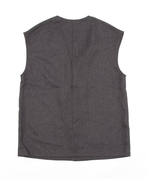 Samansa Mos2 blue（サマンサモスモスブルー）の「ツイードライクダブルボタンベスト【セットアップ可】（ベスト・レディース・ブラウン/グレー/チャコール・ﾌﾘ-）」の4枚目の写真